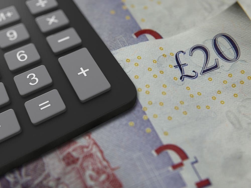 Close-up image of a calculator